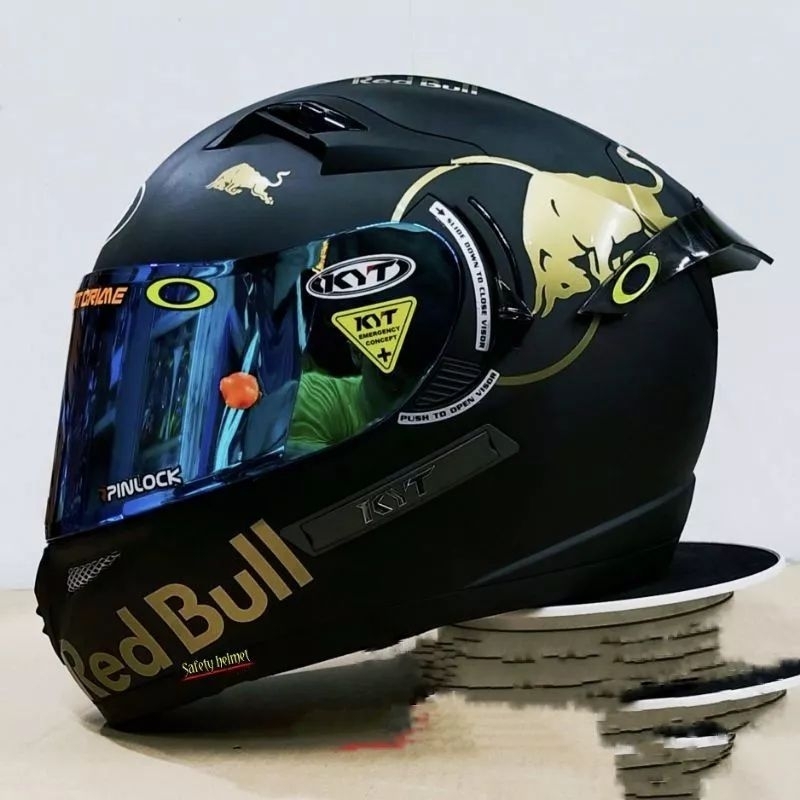 HELM KYT K2 RIDER LEOPARD DAN RED BULL PAKET GANTENG