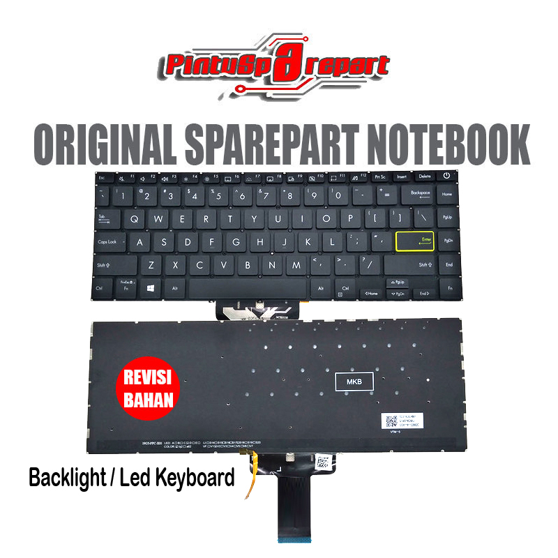 KEYBOARD ASUS VIVOBOOK S14 S433 S433EA S433EQ S433FA S433FL S433J BACKLIGHT ORI