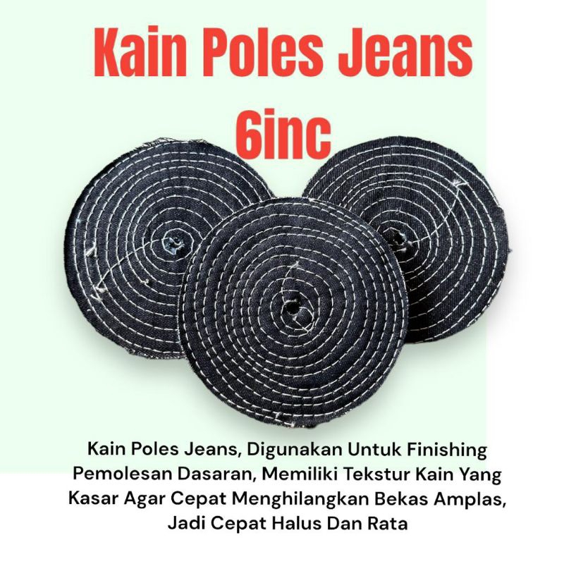 KAIN POLES JEANS 6INC - KAIN POLES DASAR