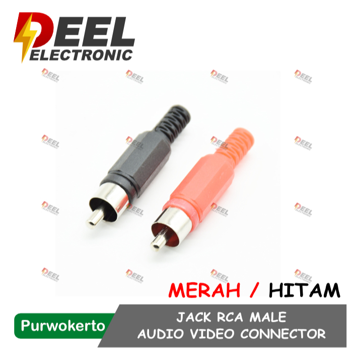 JACK RCA MALE AUDIO VIDEO CONNECTOR AMPLIFIER TV DVD JEK RCA JANTAN
