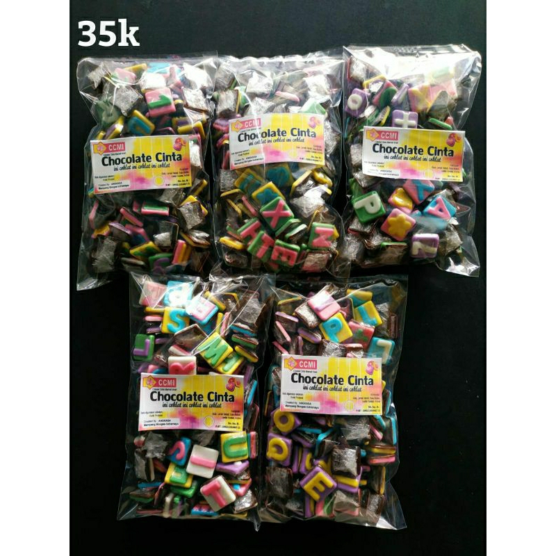 

CCMI CHOCOLATE / Paket Usaha/ Coklat Abjad A-Z isi 100pcs