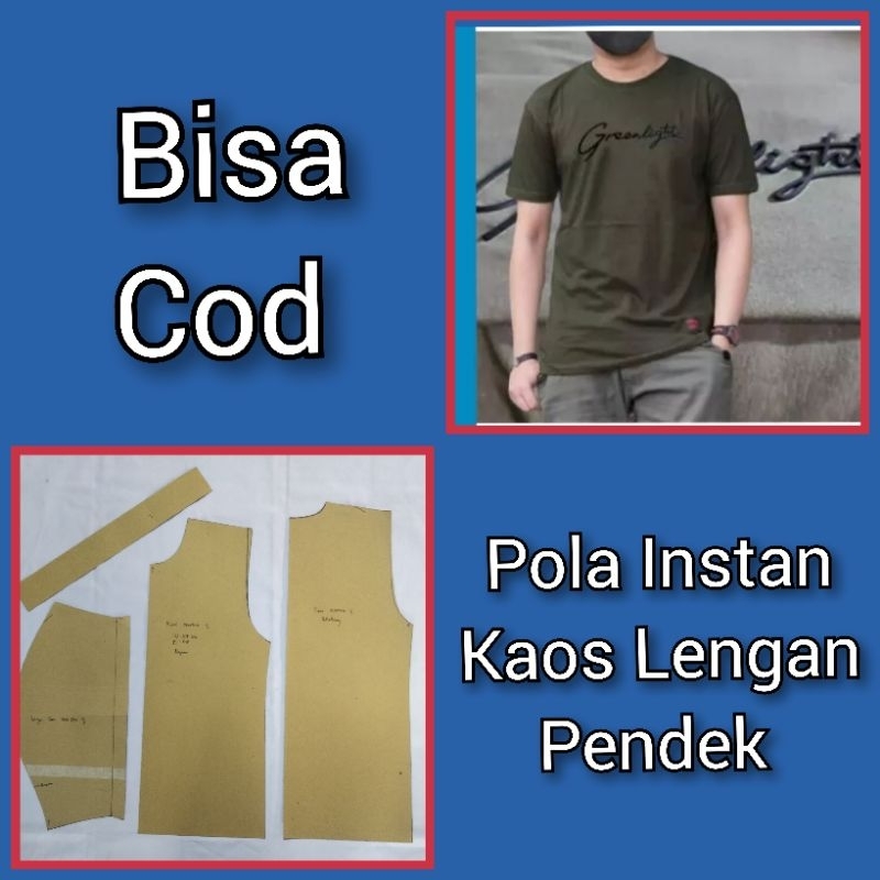 Pola Instan Kaos  Lengan Pendek dewasa- Pola Bajh Firdaus Busana