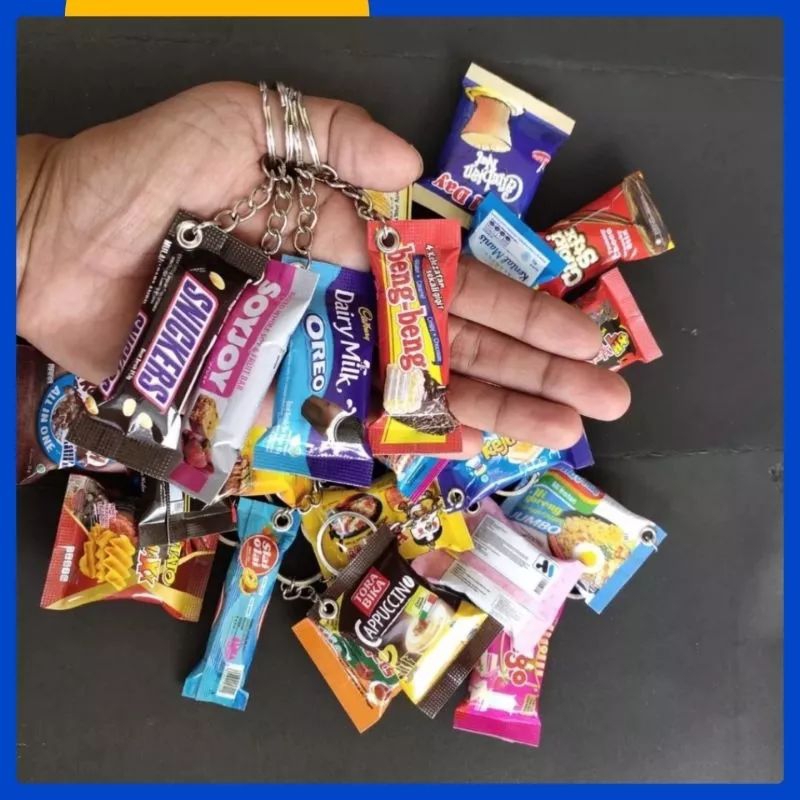 gantungan kunci miniatur gantungan kunci snack