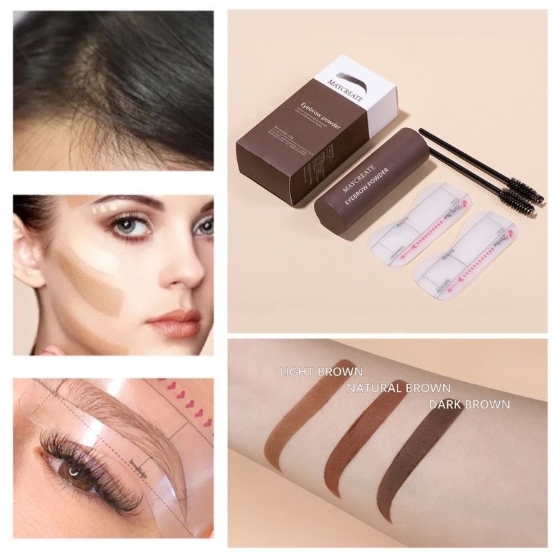 (4in1) Paket Hemat Eyebrow Stamp Bundling 4in1 Cetakan Alis Tali/ Eyebrow Powder Ibcccndc