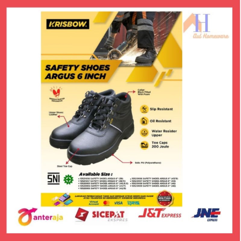 Krisbow Argus Sepatu Pengaman 6 Inci dan 4 Inci / SAFETY SHOES ARGUS