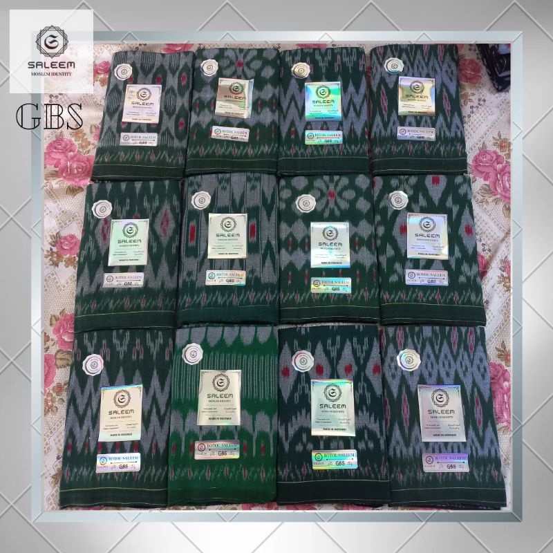 SARUNG GOYOR HIJAU BUKAN PRINTING - GOYOR  - GOYOR TENUN ATBM JAHITAN TENGAH