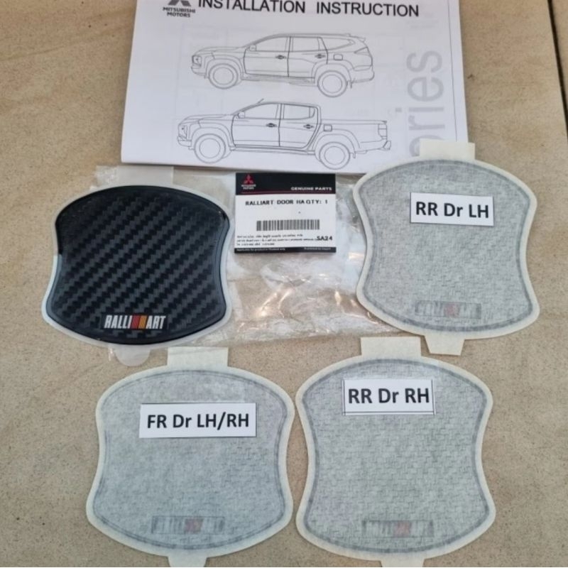 STICKER RALLIART PELINDUNG HANDLE PINTU MITSUBISHI PAJERO TRITON ORIGINAL ASLI GENUINE PART