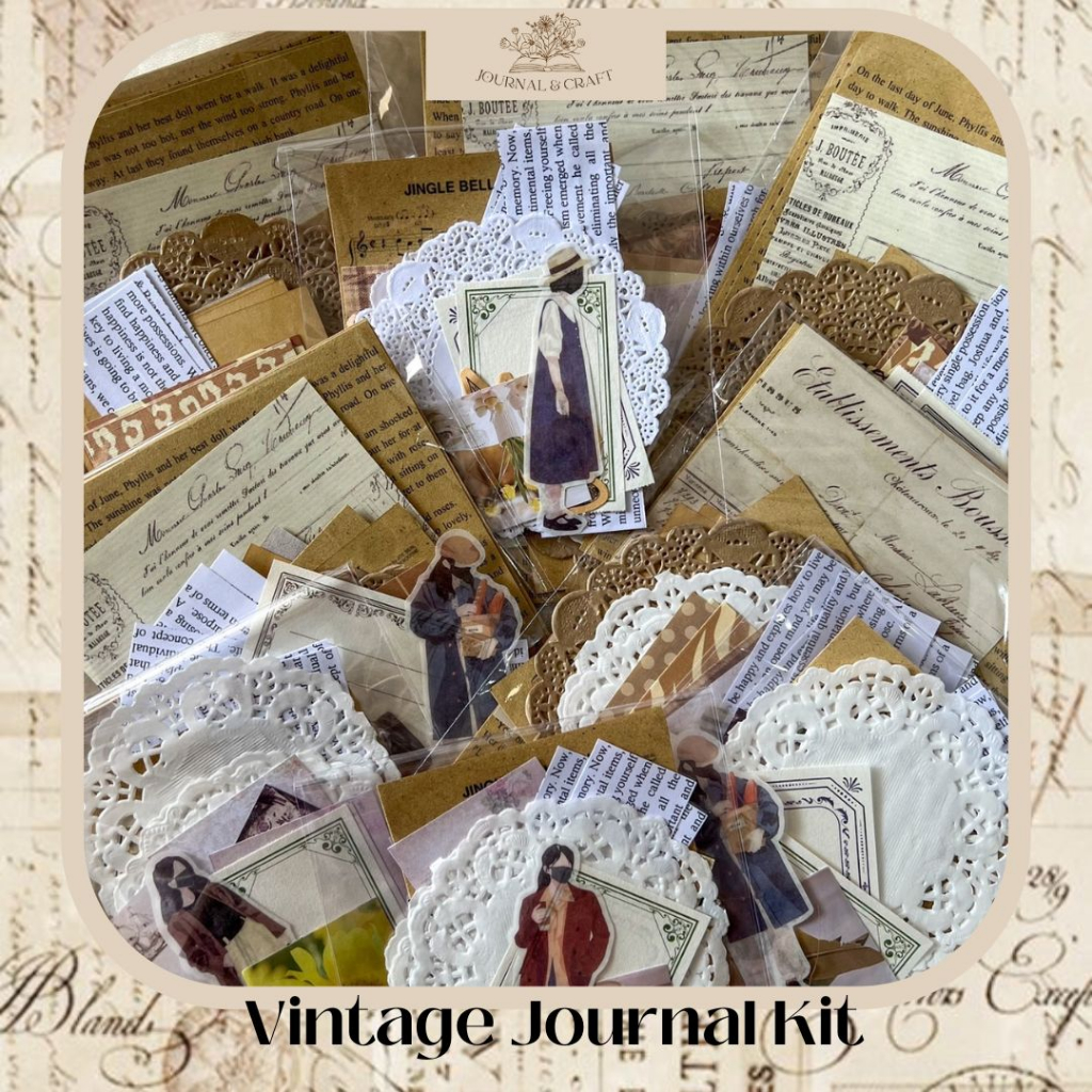 

TERMURAH! journal kit vintage stiker journaling deco diari buku catatan sticker
