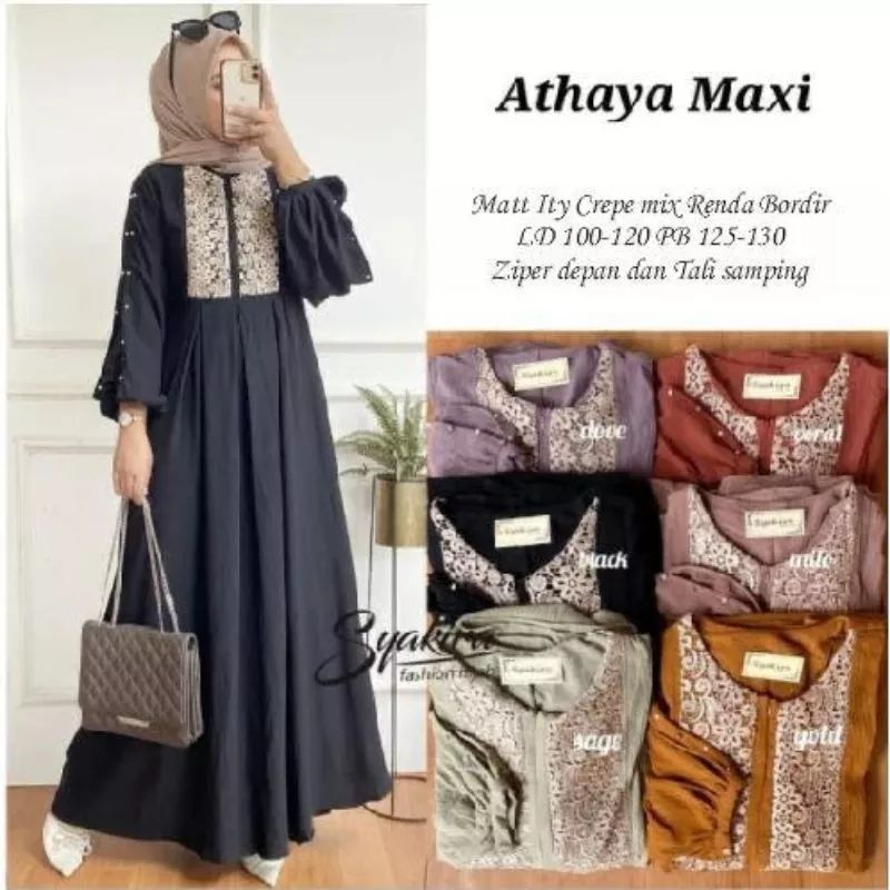 gamis Athaya bahan crinkle airflow