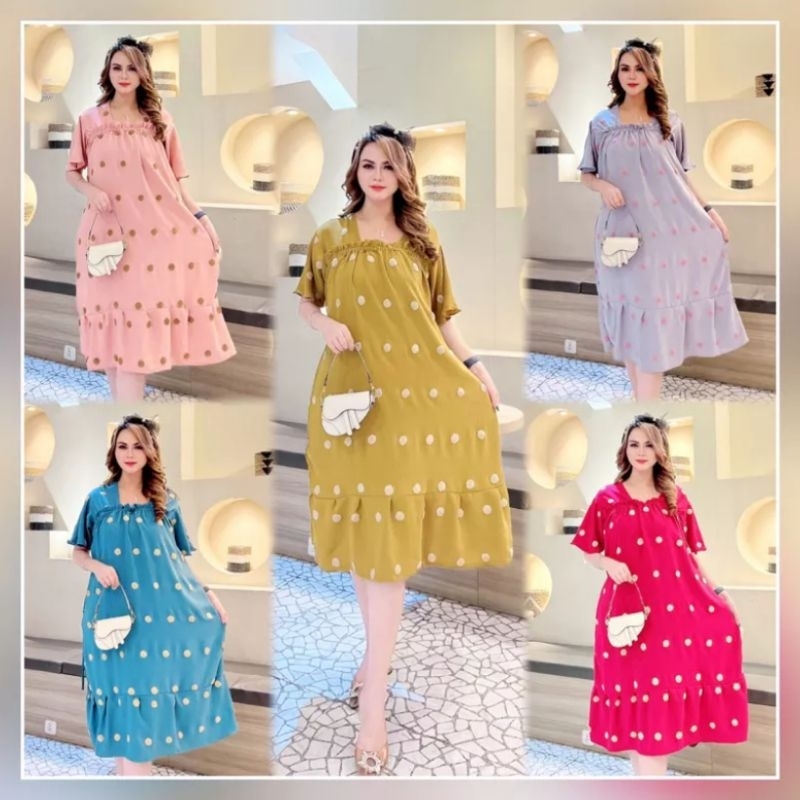 DASTER DRESS FUJI POMPOM CRINKLE AIRFLOW PREMIUM