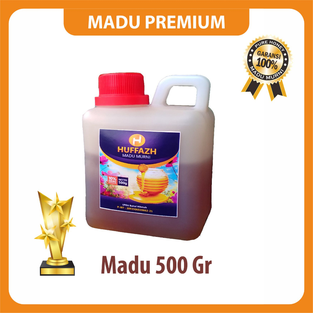 

Madu Murni HUFFAZH 500Gr Alami Multiflora Randu Akasia Karet