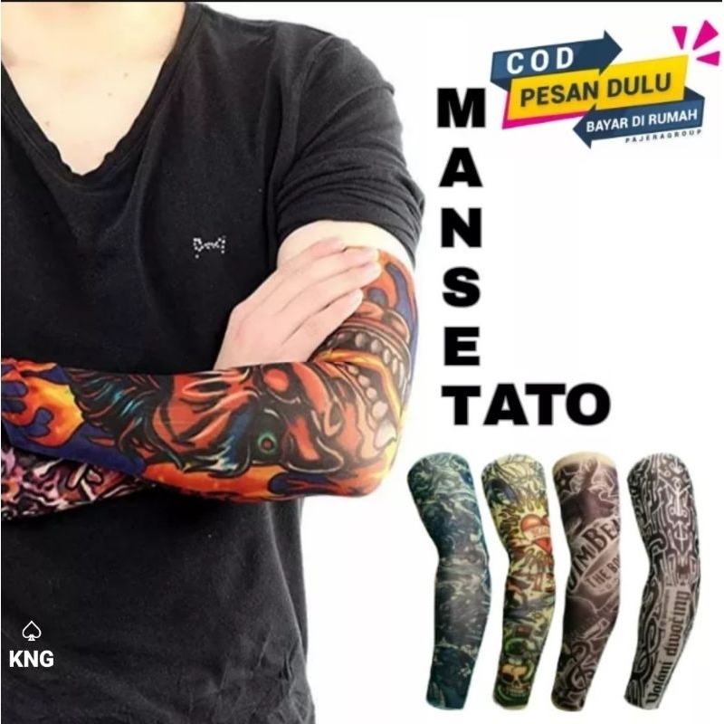 Manset Tatto Lengan Tangan Pelindung Terik Panas set Kiri kanan -  Tatto  Sleeve Lengan Tangan Pria 