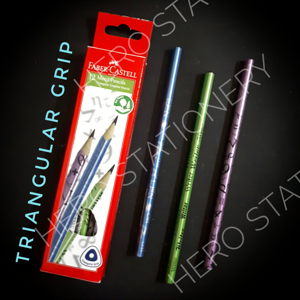 

Pensil faber-castell grip triangular pencil motif matematika . 12 unit