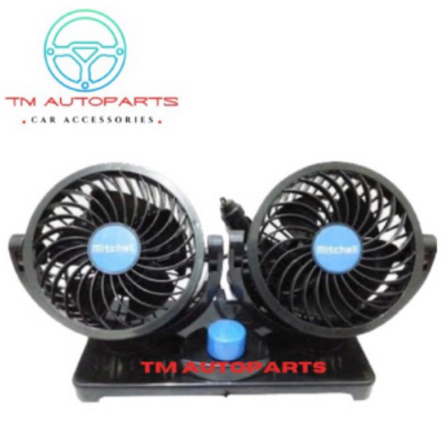 kipas angin mobil mitchell 12 volt 12v double head single switch universal