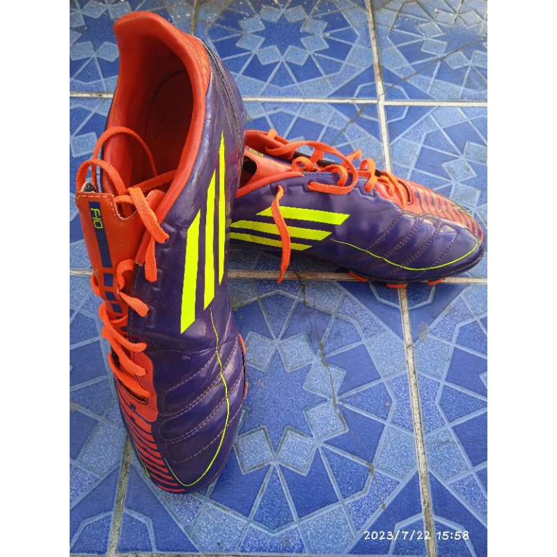 Sepatu Bola Adidas F50/f10 purple/ornage atau ungu/orange ukr 42