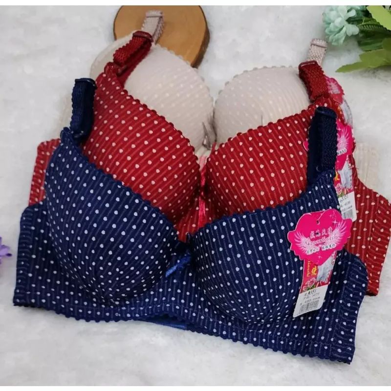 Bra 3351 Bra kawat abg busa tebal kancing 3 Bra fashion ukuran 34 sampai 40 bra kawat full cup
