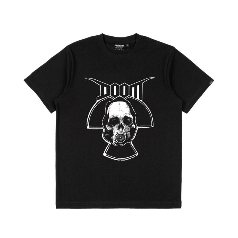 Kaos Band DOOM Main Logo Kaos Punk Black Heavy weight Cotton 24s