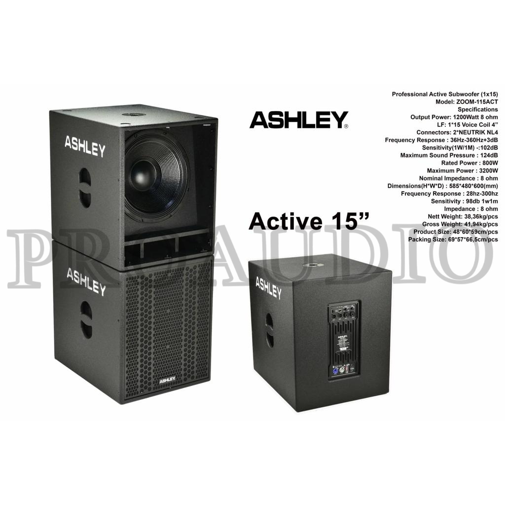 Subwoofer Aktif Ashley ZOOM 115 ACT Original 15 Inch Active ZOOM115ACT