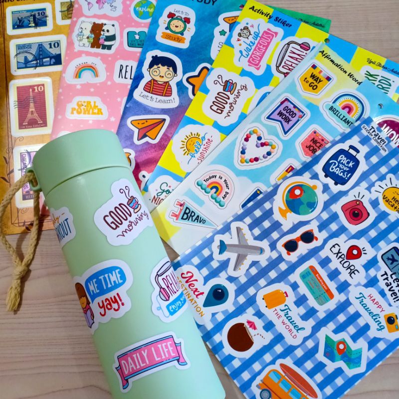 

Stiker Journal Travel Traveling Activity Study Retro Teens Affirmation Words Pastel Scrapbook Waterproof Sticker Aesthetic Deco Planner Album Scrapbook Journal Freebies Notes DIY Hp Laptop