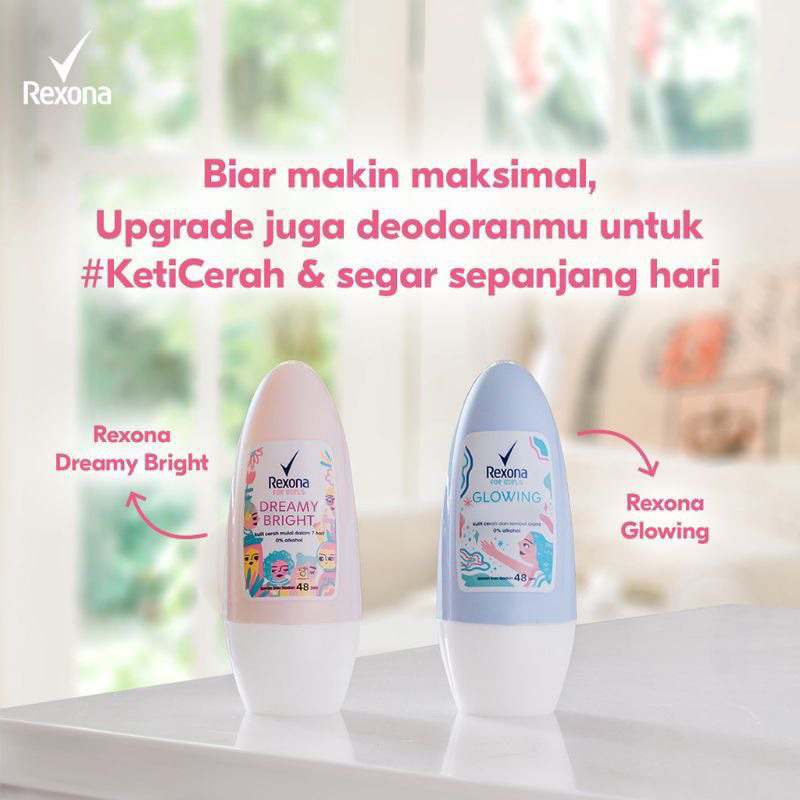 REXONA GLOWING WHITE DEODORANT ROLL ON / REXONA ROLL ON FOR GIRL / REXONA WOMEN / REXONA