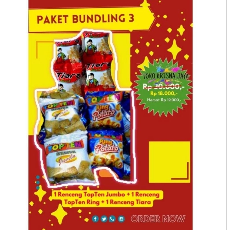 

PAKET BUNDLING 3 SNACK JADUL TOPTEN RING | TOPTEN JUMBO | TIARA