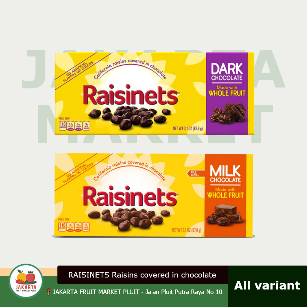 

Raisinets Chocolate Box coklat import USA Dark Milk all