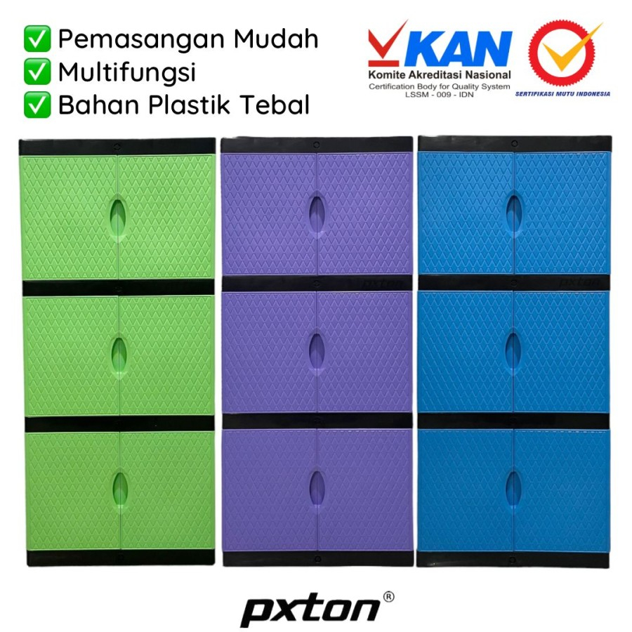 LEMARI PAKAIAN PLASTIK DIAMOND / 3 SUSUN / Rak plastik / Rak Pakaian Plastik 3 Susun /PXTON - LEMARI