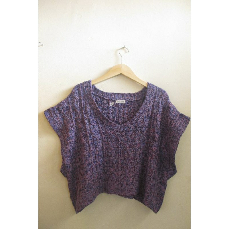(COD) Sale Preloved Vest kepang rompi rajut/knit wanita warna purple/ungu big size/oversize