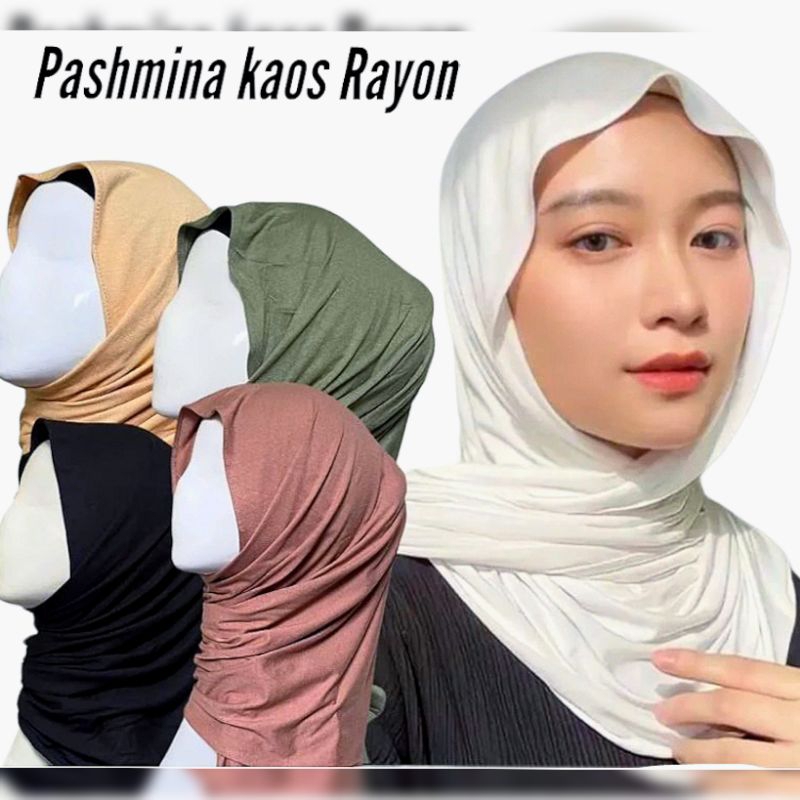 PASHMINA KAOS RAYON PREMIUM/UKURAN 178cm X 75cm - JILBAB PASHMINA KAOS RAYON AIRFLOW