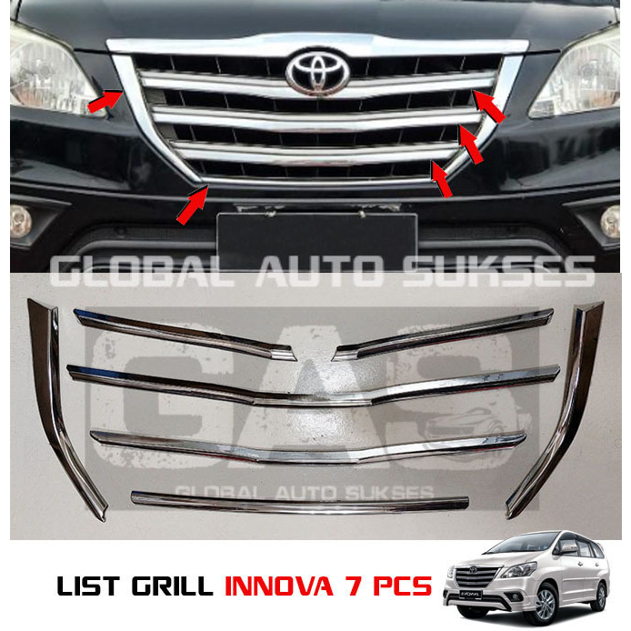 LIST GRIL GRILL DEPAN 7 PCS TOYOTA GRAND INNOVA 2014 - 2015