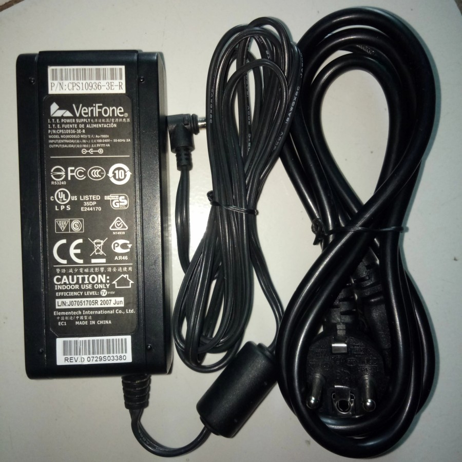 Adaptor 9V 4A Verifone Bagus Adaptor Verifone 9V 4A
