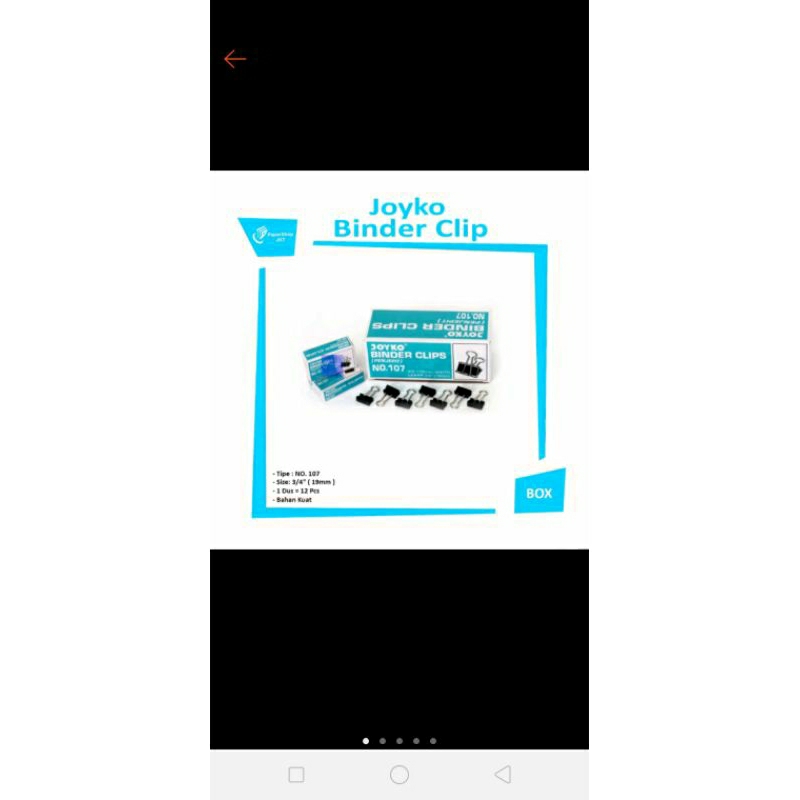 

binder clip/papper clip no.107 isi 12pcs