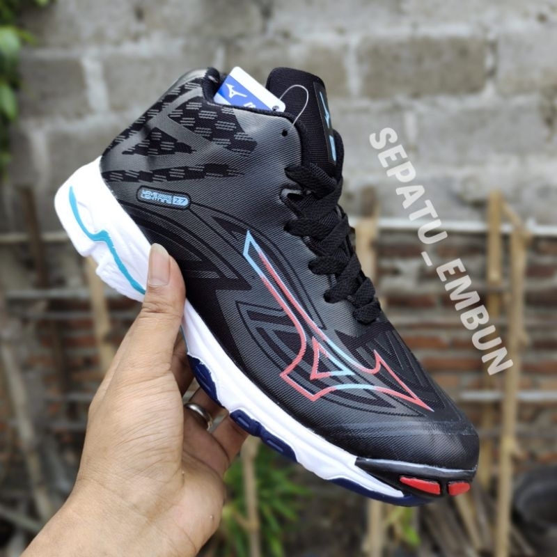 Sepatu Voli Mizuno Wlz6 Hitam Putih Sepatu Mizuno Wave Voly Sepatu Olahraga Pria 38-43