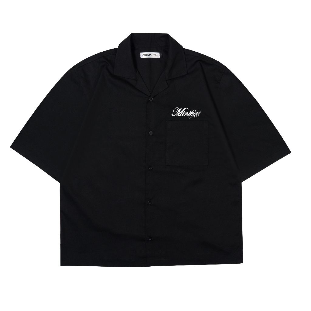 Mnst Shirt | Kemeja Pendek | Semi Boxy | Black | Milito