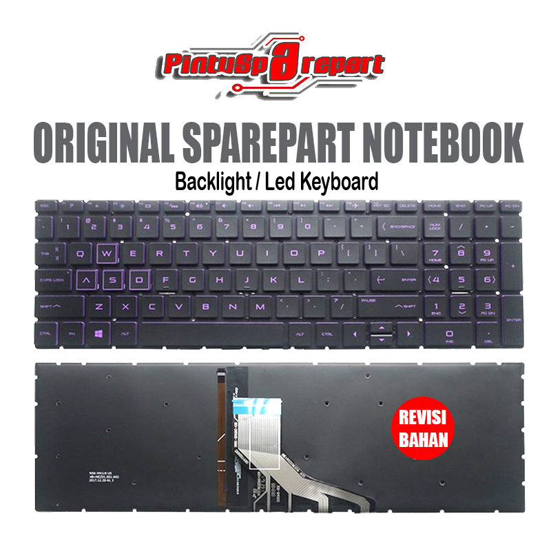 Keyboard Laptop HP Pavilion Gaming 15-DK Purple Backlight Original