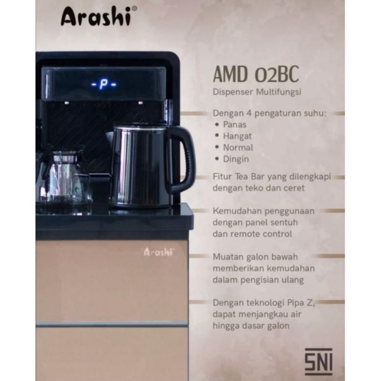 Dispenser Arashi Galon Bawah AMD02BC / Dispenser Multy Fungsi Arashi