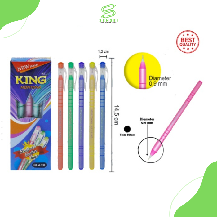 

12 pcs Pulpen / Bolpoin 921 King Montana