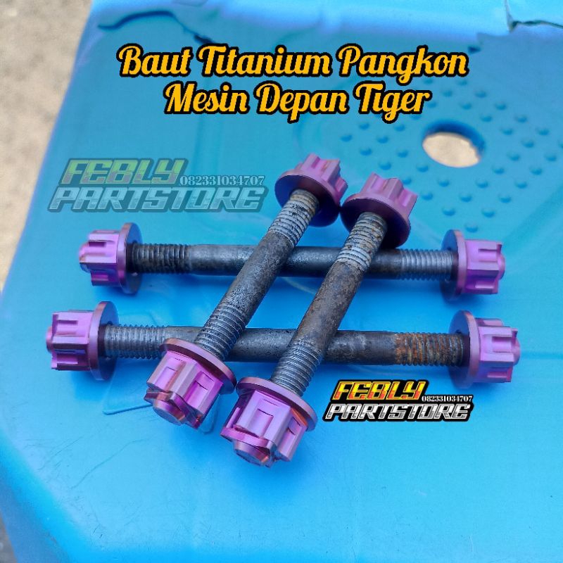 BAUT TITANIUM PANGKON MESIN DEPAN TIGER BAUT TITANIUM PANGKON MESIN TIGER BAUT TITANIUM DUDUKAN MESI