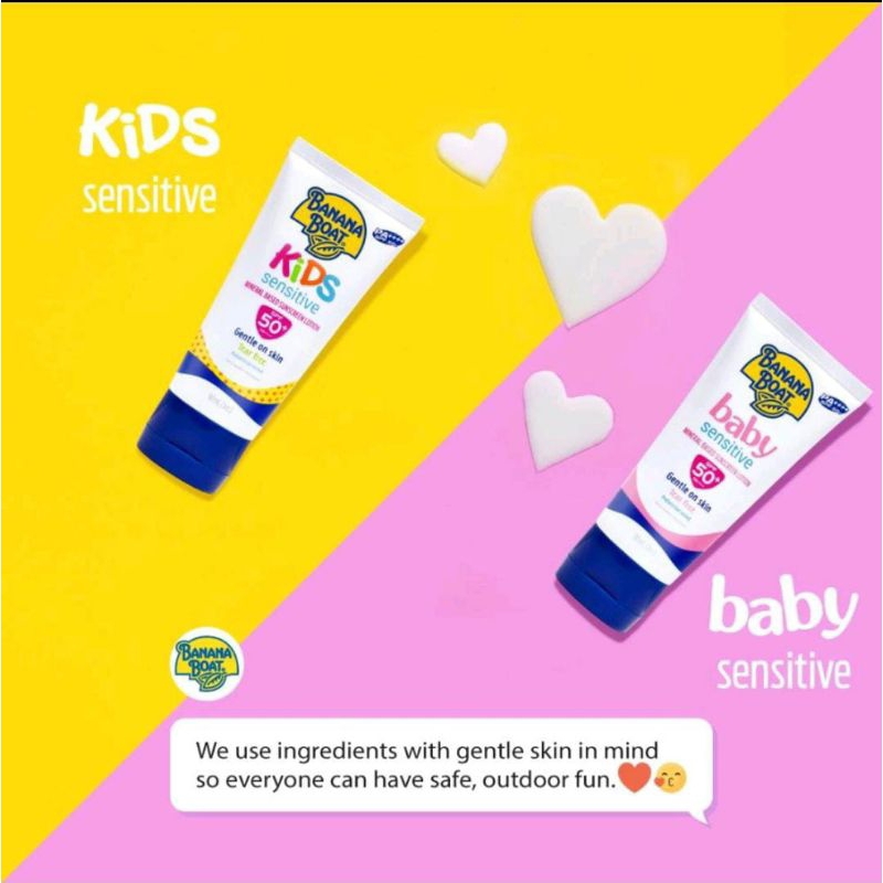 Banana boat kids sensitif sunscreen lotion SPF 50+90