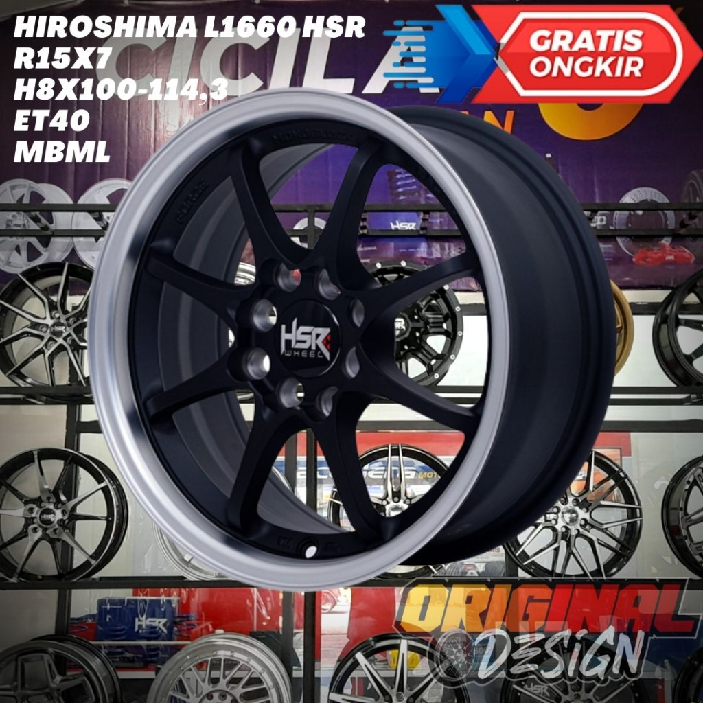 Velg Mobil Ring 15 HSR HIROSHIMA R15 Untuk BRIO , YARIS , AGYA , IGNIS