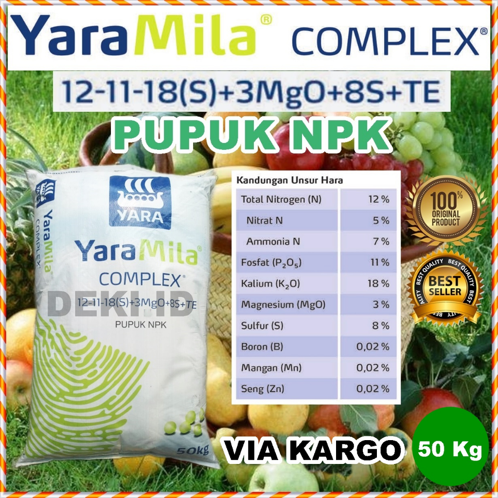 YaraMila Complex 50 Kg Via Kargo 12 11 18 S Pupuk NPK Kompleks Plus Magnesium Sulfur Boron TE