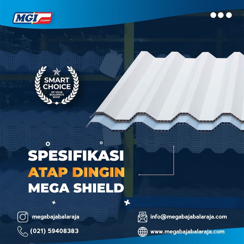 ATAP DINGIN MEGA SHIELD / ATAP UPVC WARNA PUTIH PANJANG 5 METER