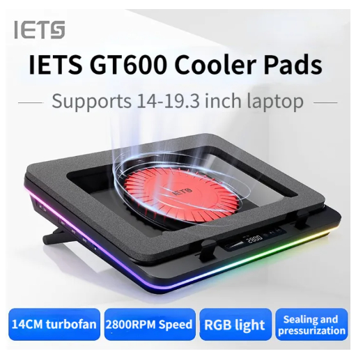 IETS GT600 Gaming Laptop Cooling Pad with 5.5 Inch Giant Turbo Fan