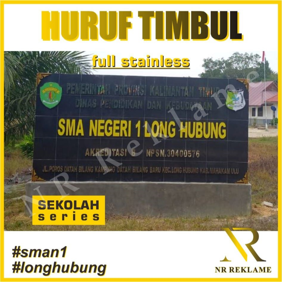 Huruf Timbul Stainless SEKOLAH