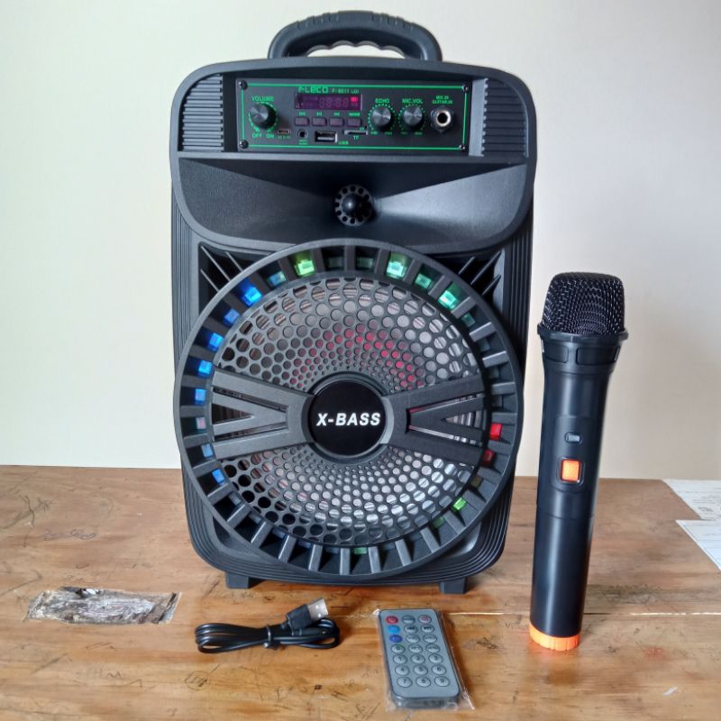 Speaker Portable Bluetooth 8.5 inch Flego F-8511LED Mic Wireless