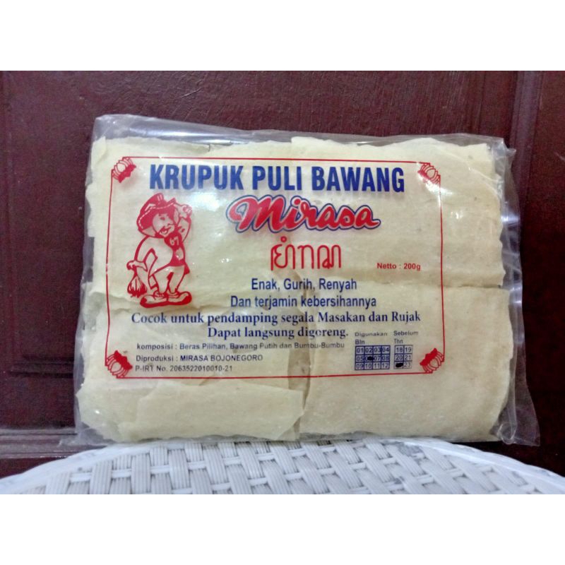 

Kerupuk Puli Gendar Mirasa Bawang Mentah 200 gr + bubble wrap