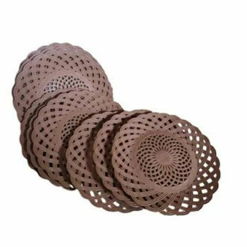 PIRING PLASTIK ANYAM/PIRING PLASTIK MODEL ROTAN/PIRING PLASTIK BAGUS/HARGA PER 6 PCS