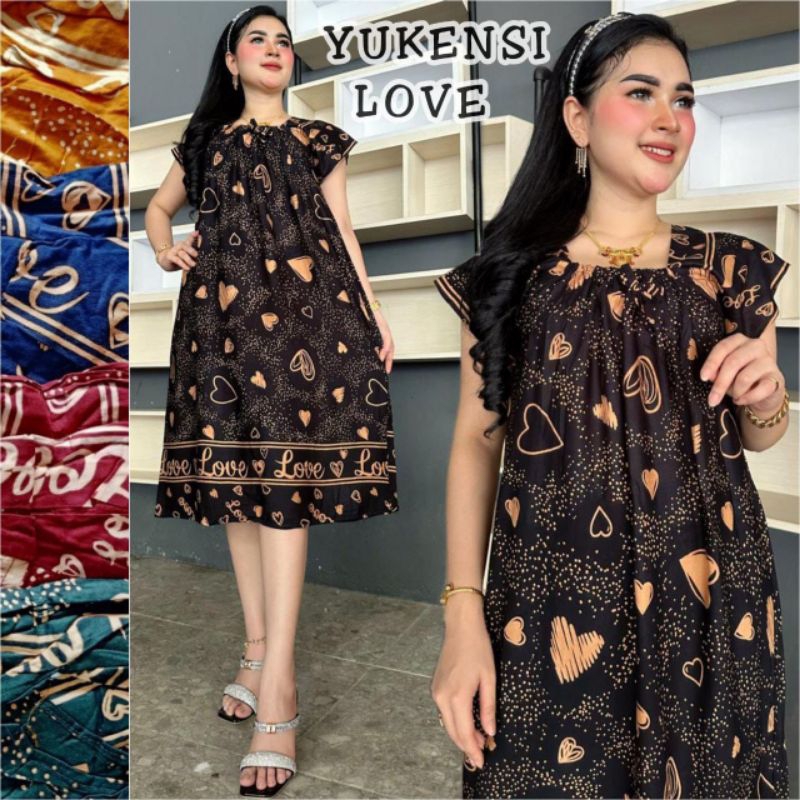 Daster jumbo yukensi ld120 kerut dada / baju tidur wanita busui rayon adem / pakaian wanita