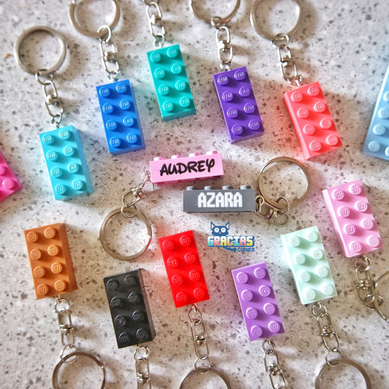 KEYCHAIN LEGO BRIX - GANTUNGAN KUNCI BISA PAKAI PRINT NAMA