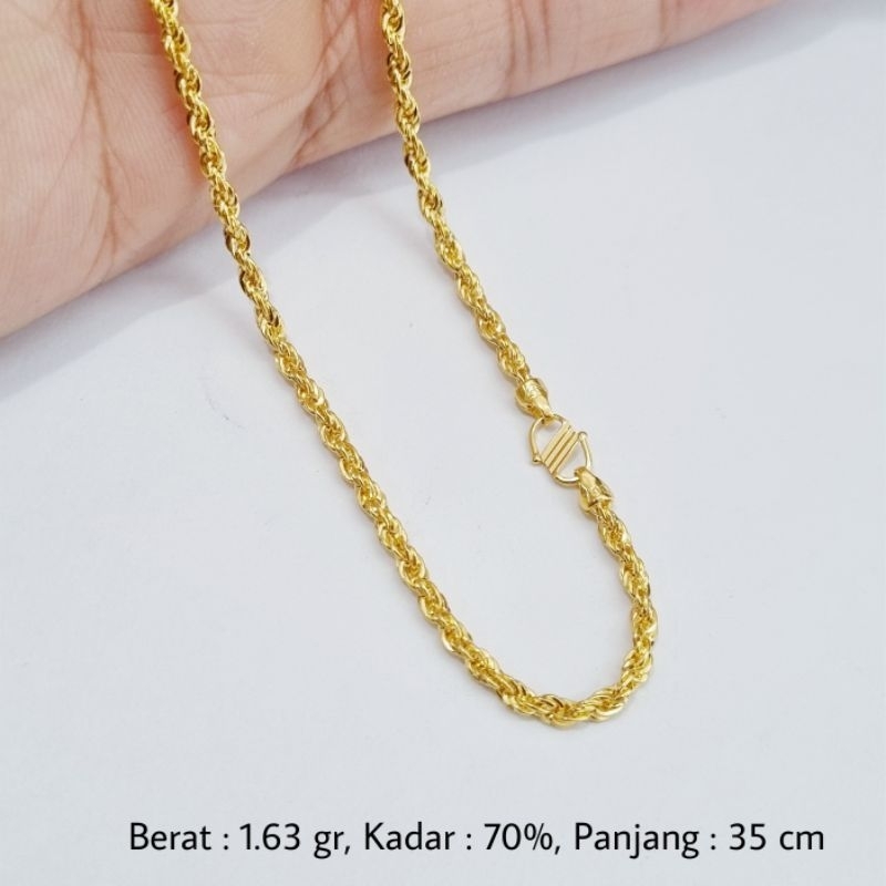 Kalung Anak Emas Asli 16K 1.63 Gram Model Tambang / Korea 35 cm - MV4